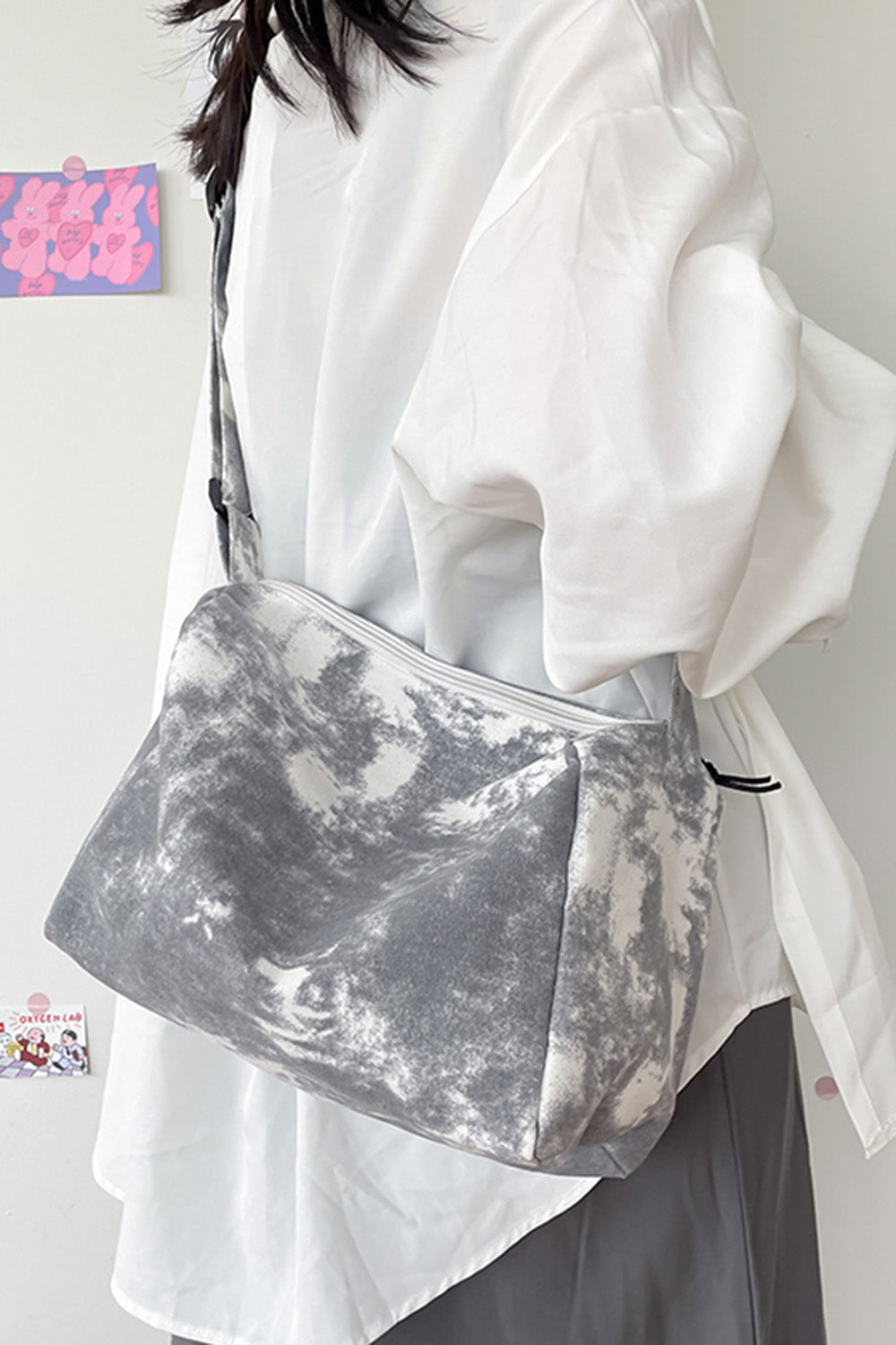 Tie-Dye Canvas Crossbody Bag - Fashorio