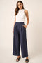Mittoshop Inverted Pleat Detail Wide Leg Pants Dark Navy - Fashorio