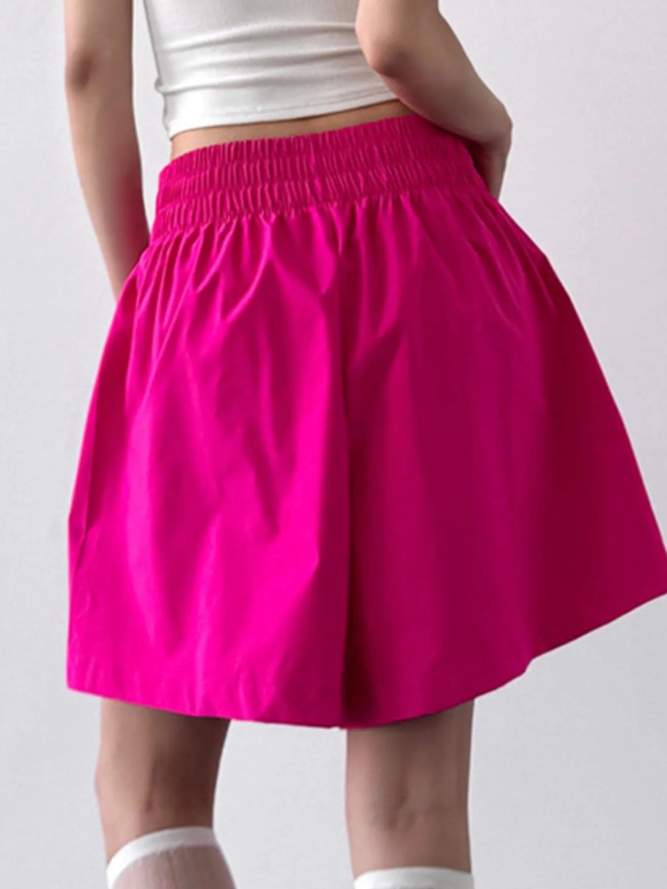 Smocked Wide-Leg Shorts - Fashorio