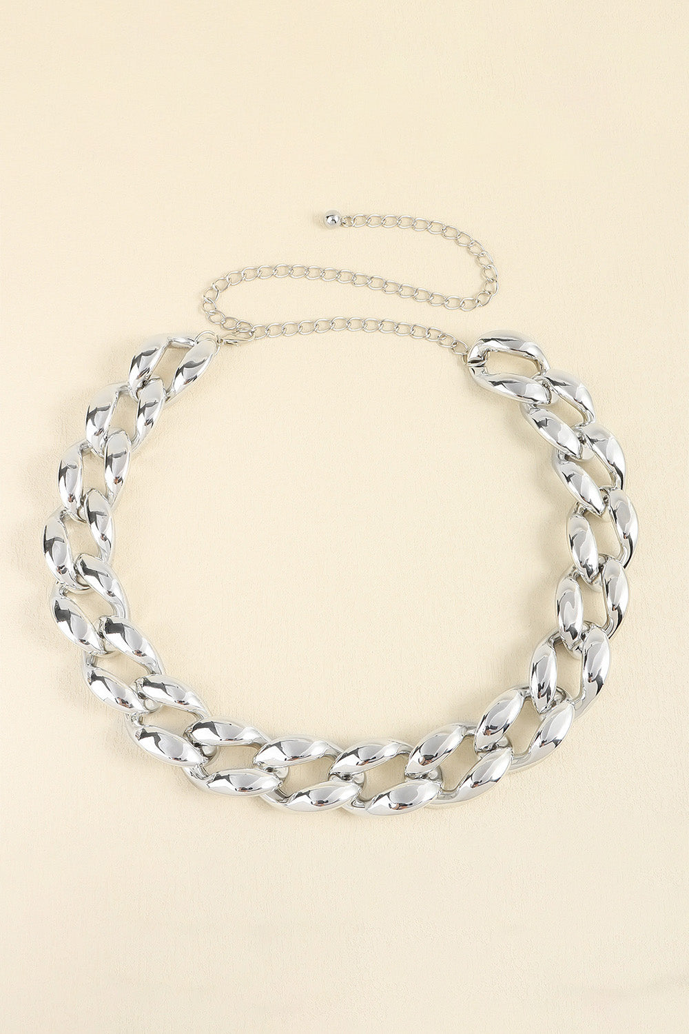 1.2" Width Acrylic Curb Chain Belt - Fashorio