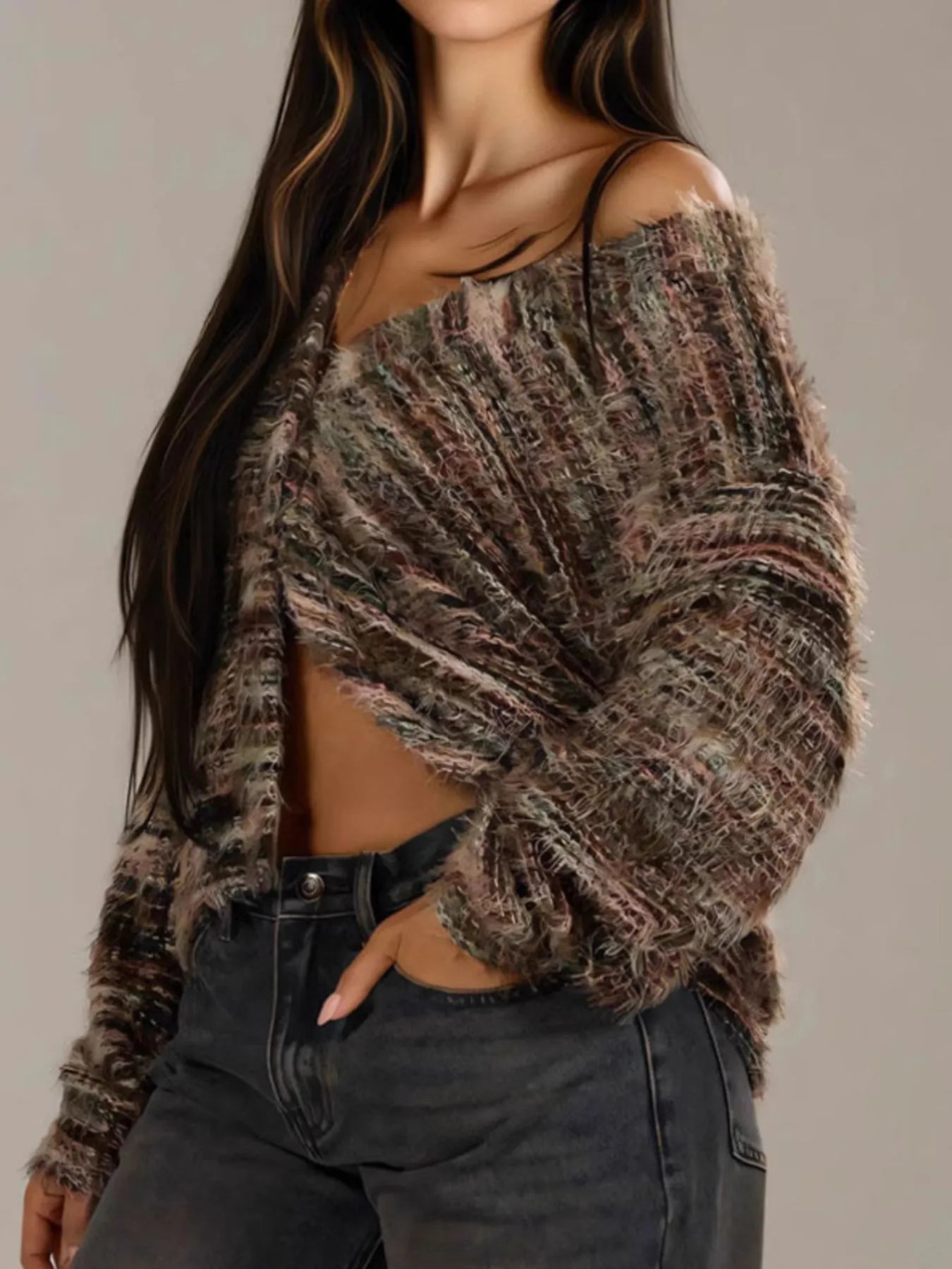 Fuzzy Button Down Chunky Cardigan - Fashorio