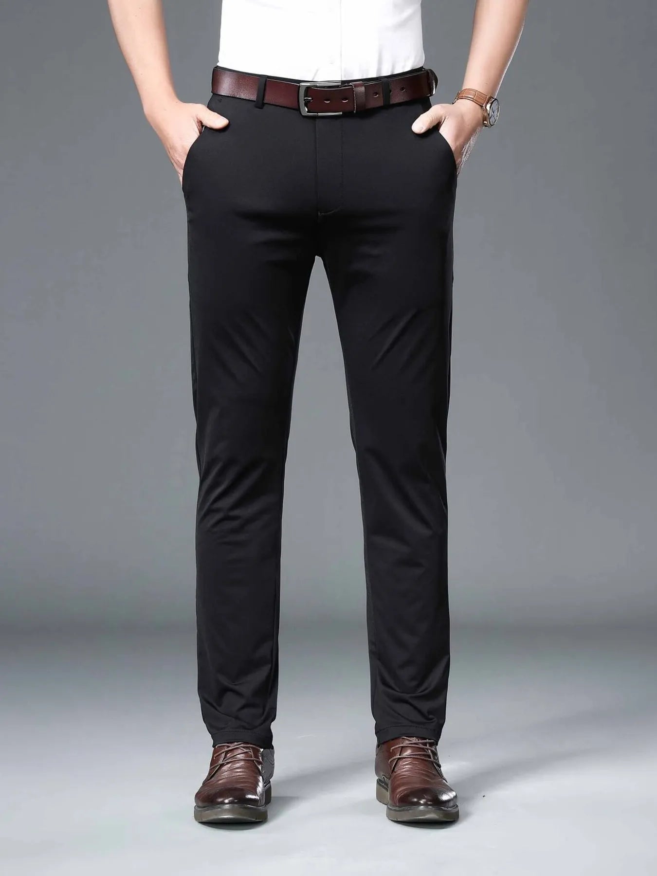 Men's Slim Fit Pants Black - Fashorio