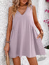 Mandy V-Neck Sleeveless Mini Dress Lilac - Fashorio