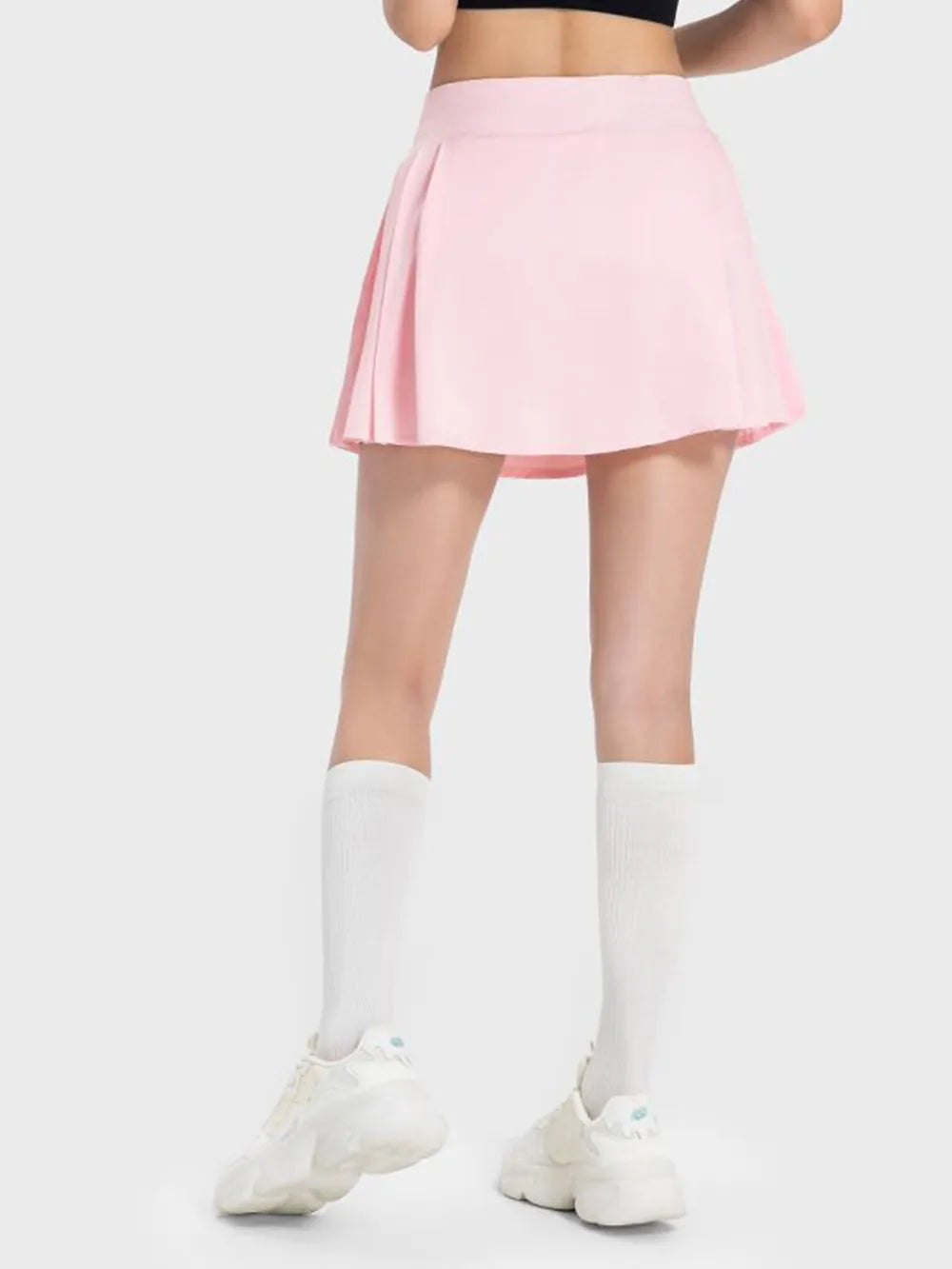 Millennia Pleated Detail Mid-Rise Waist Active Skirt - Fashorio