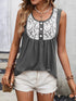 Lace Panel Scoop Neck Tank - Fashorio