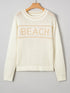 BEACH Hollow Out Knitted Lightweight Dolman Sweater - Fashorio