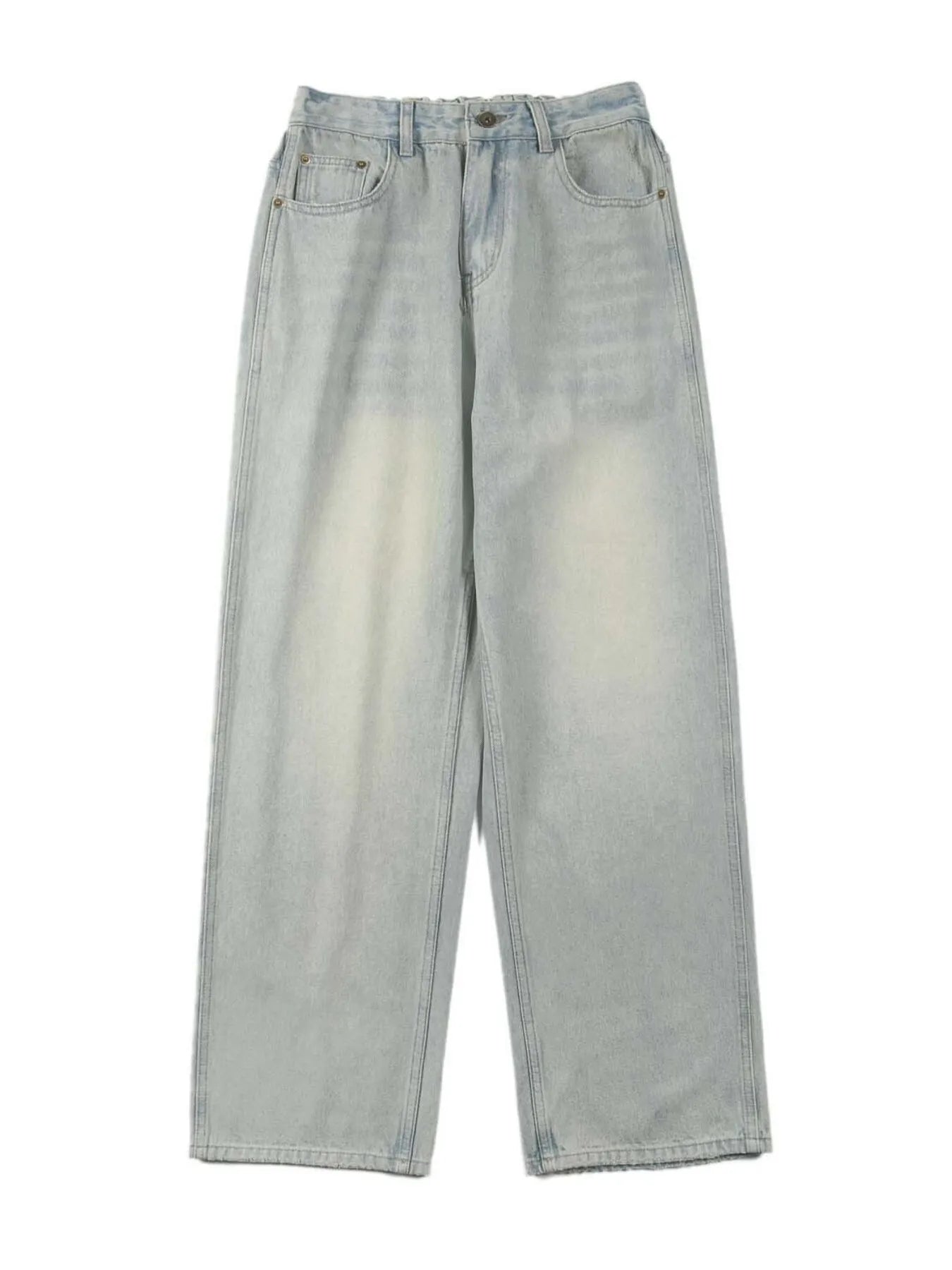 Men's Full Size Vintage Washed Wide Leg Relaxed Fit Jeans Plus Size - Fashorio