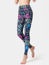 Printed High Waist Active Leggings Purple - Fashorio