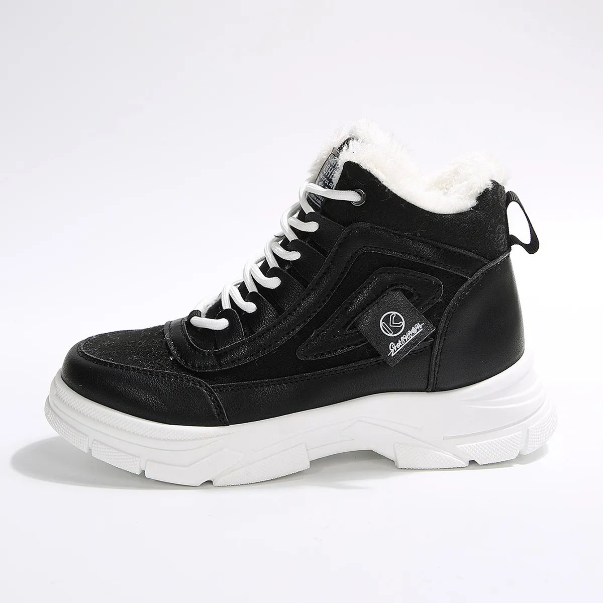 High-Top Platform Chunky Sneaker Boots with Lace-Up - Fashorio