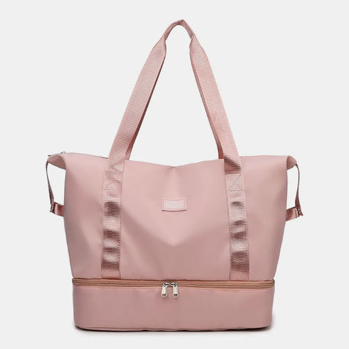 Multi Pocket Nylon Travel Bag Pale Blush One Size - Fashorio