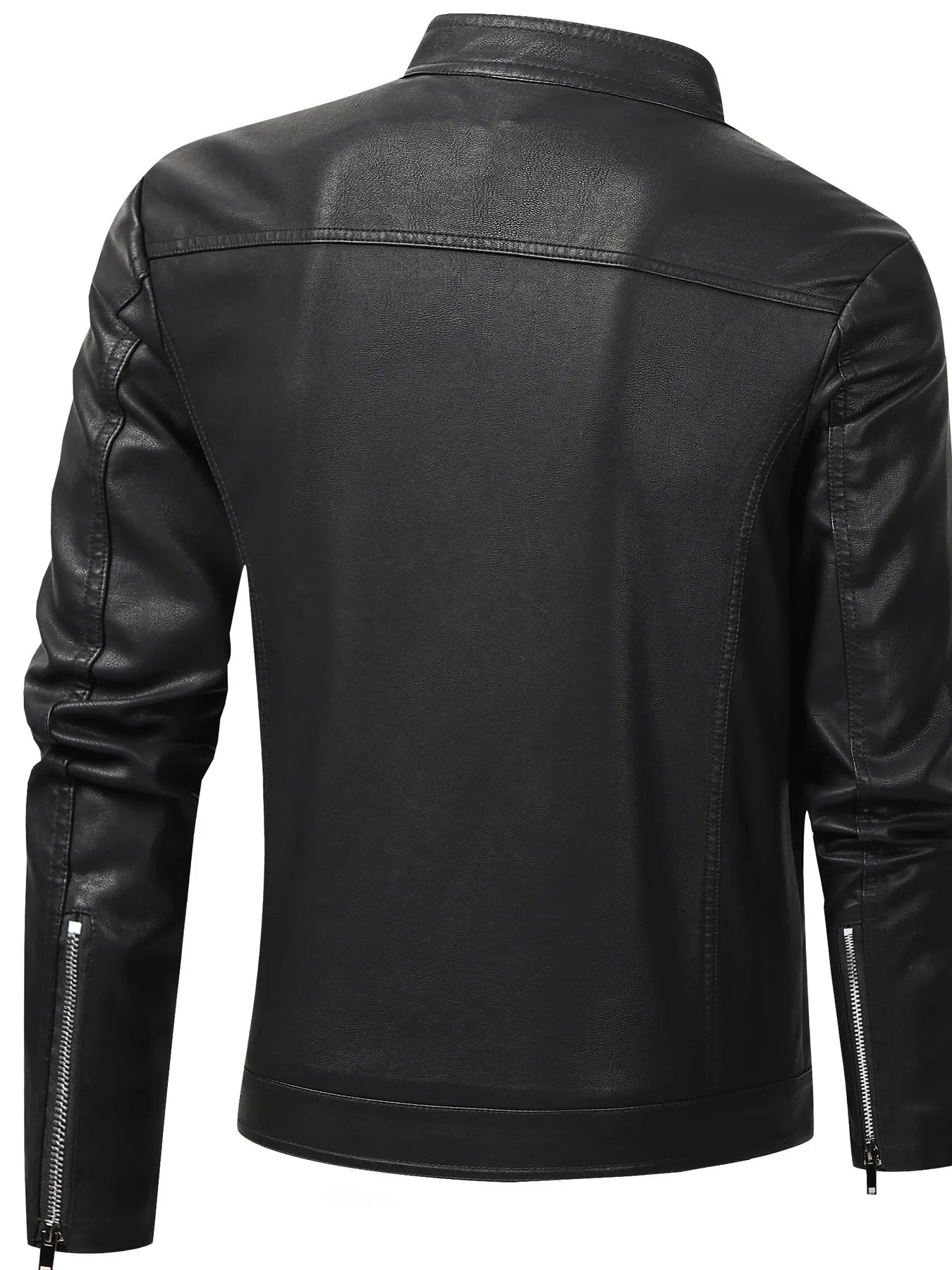 Men's Plus Size Zip Up Long Sleeve Jacket Black - Fashorio