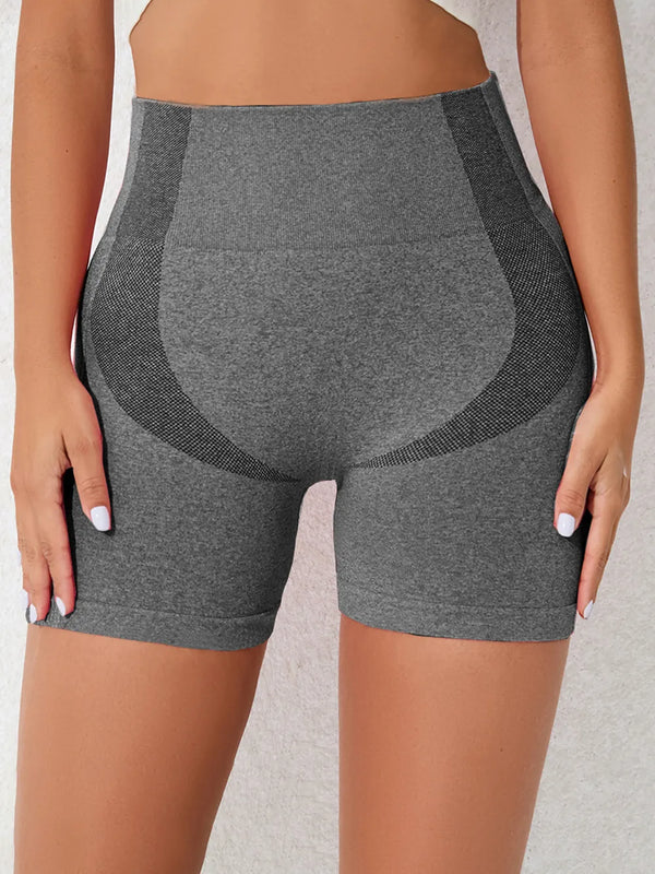 High Waist Active Shorts Dark Gray - Fashorio