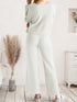 Long Sleeve Lounge Top and Drawstring Pants Set - Fashorio