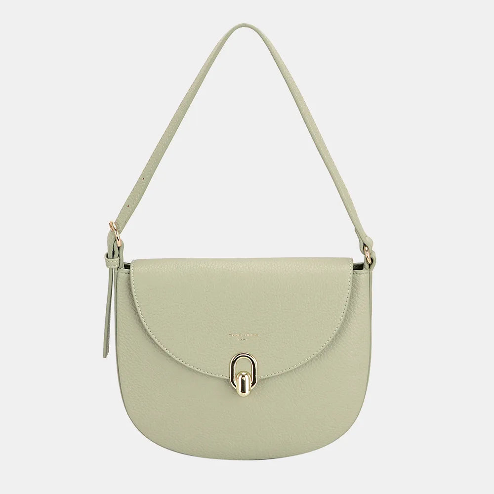 David Jones Metal Buckle Shoulder Bag Greyish Green One Size - Fashorio