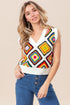 BiBi Diamond Granny Square Sweater Vest IVORY - Fashorio