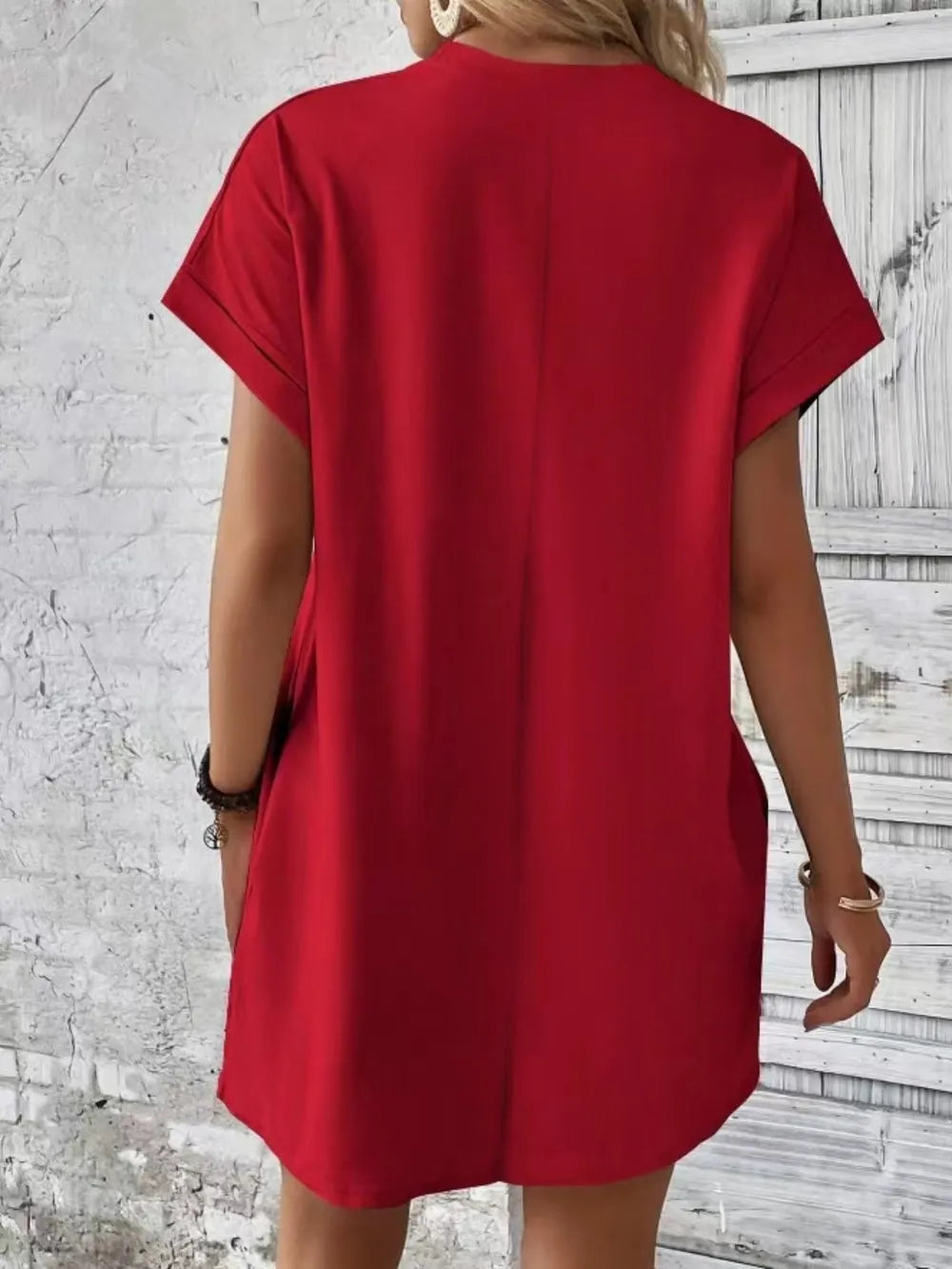 Casual Pocketed Short Sleeve Dress – Relaxed Everyday Comfort - Fashorio
