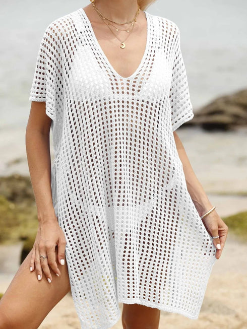 Side Tied V-Neck Cover-Up - Fashorio