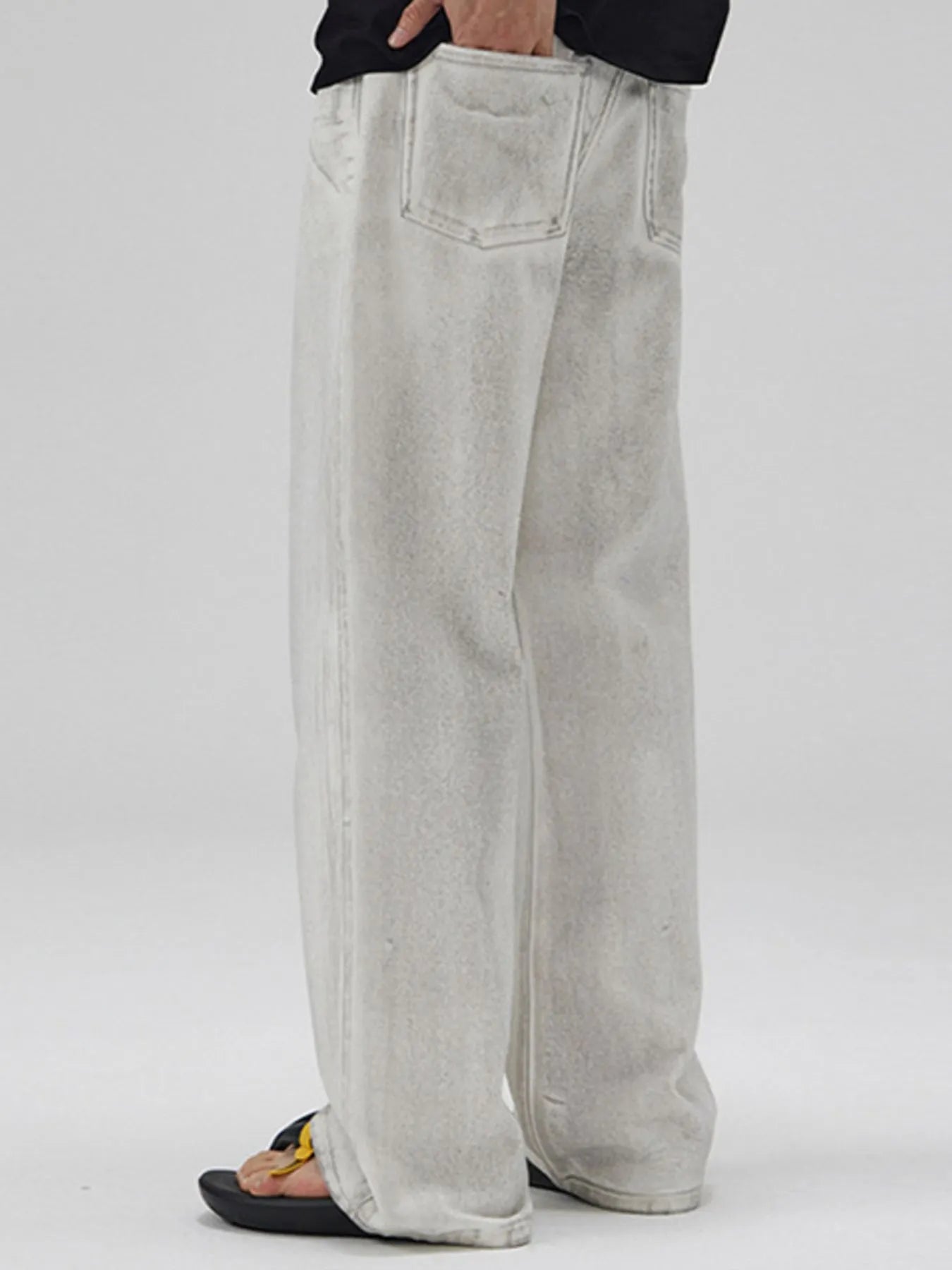 Men's Full Size Relaxed Fit Washed Wide Leg Jeans Plus Size - Fashorio