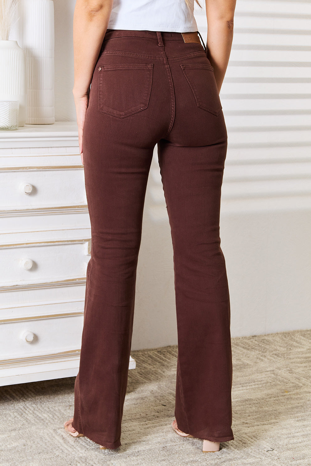 Judy Blue Full Size Tummy Control Garment Dyed Flare - Fashorio