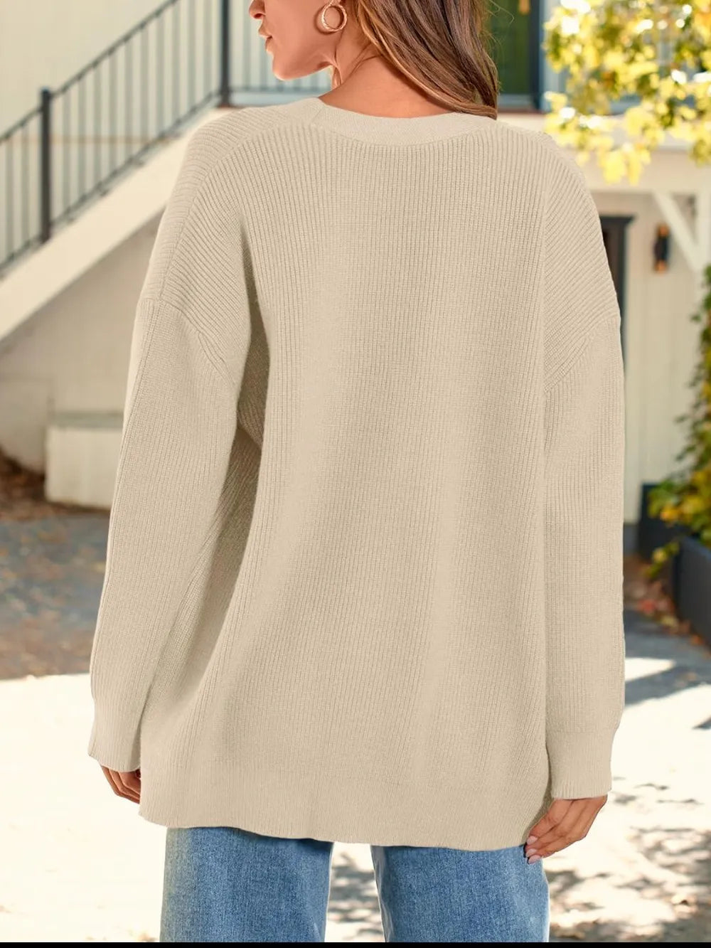 Button Down Long Sleeve Cardigan - Fashorio