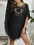 Tassel Crochet Round Neck Cover-Up - Fashorio