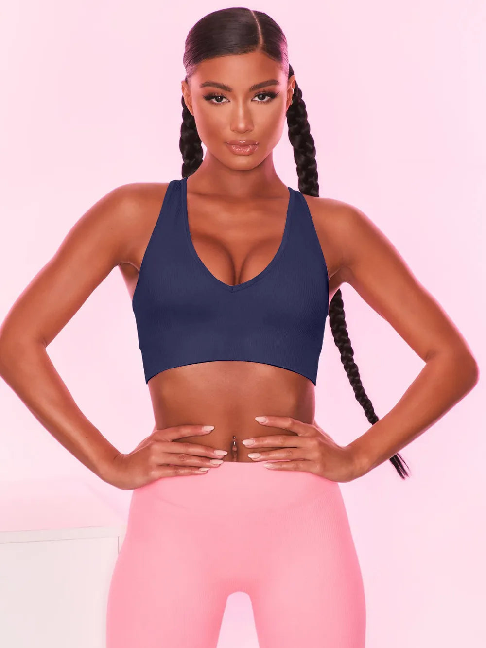 Scoop Neck Wide Strap Active Bra - Fashorio