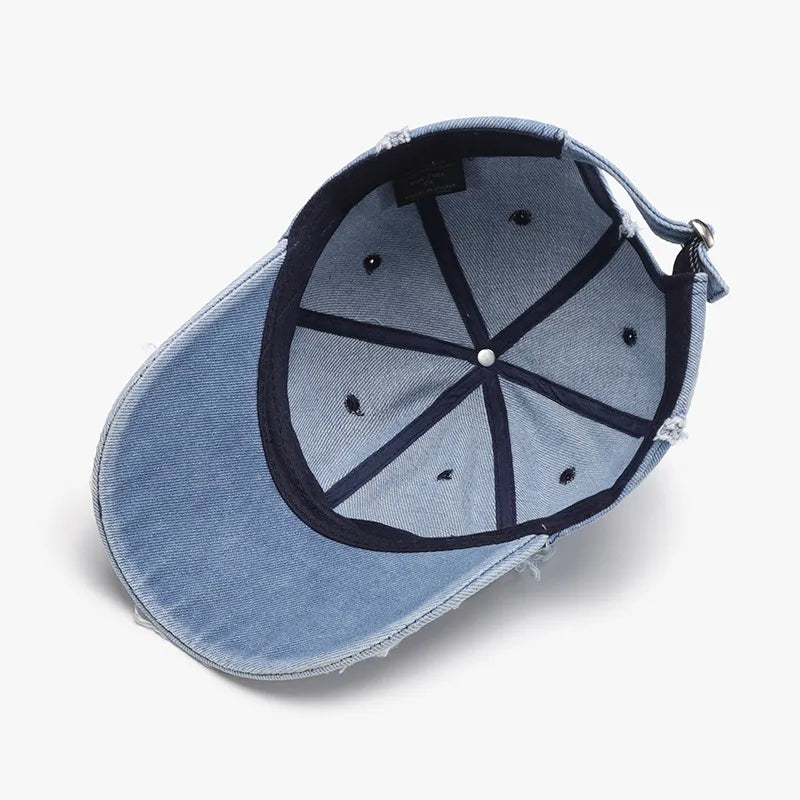 Raw Hem Cotton Baseball Cap - Fashorio