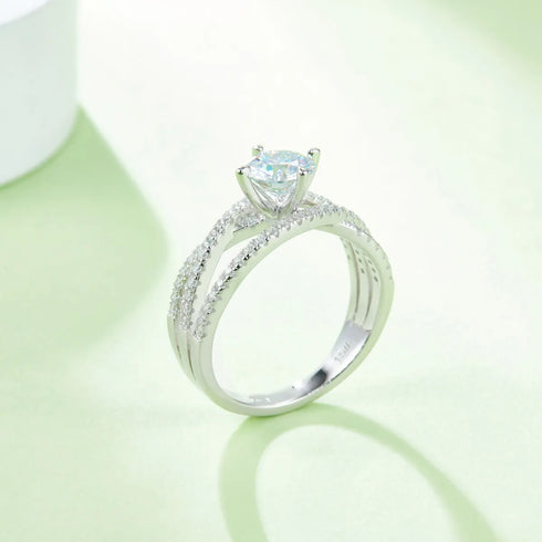 1 Carat Moissanite 925 Sterling Silver Ring - Fashorio