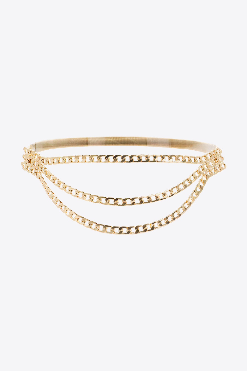 Metal Triple-Layered Chain Belt Gold One Size - Fashorio