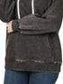Zenana Acid Wash Fleece Hoodie with Drawstring - Fashorio