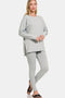 Zenana Full Size Brushed Microfiber Top and Leggings Lounge Set Lt Grey - Fashorio