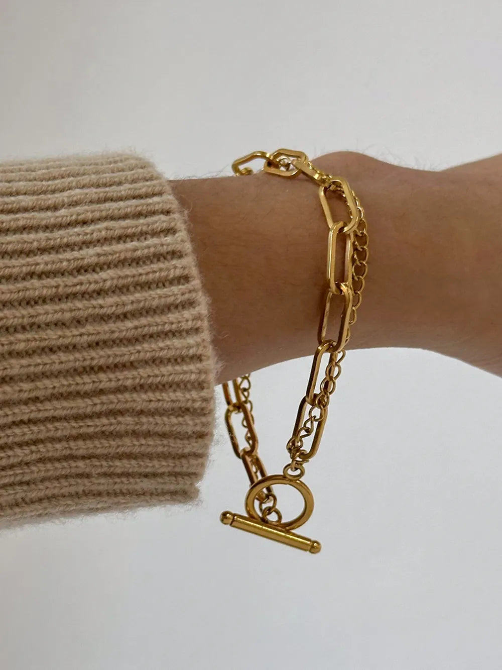 18K Gold-Plated Stainless Steel Chain Bracelet - Fashorio