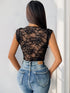 Lace Plunge Sleeveless Bodysuit - Fashorio