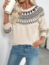 Nordic Fair Isle Pattern Round Neck Sweater - Fashorio