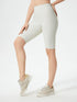 Millennia High Waist Active Shorts White - Fashorio