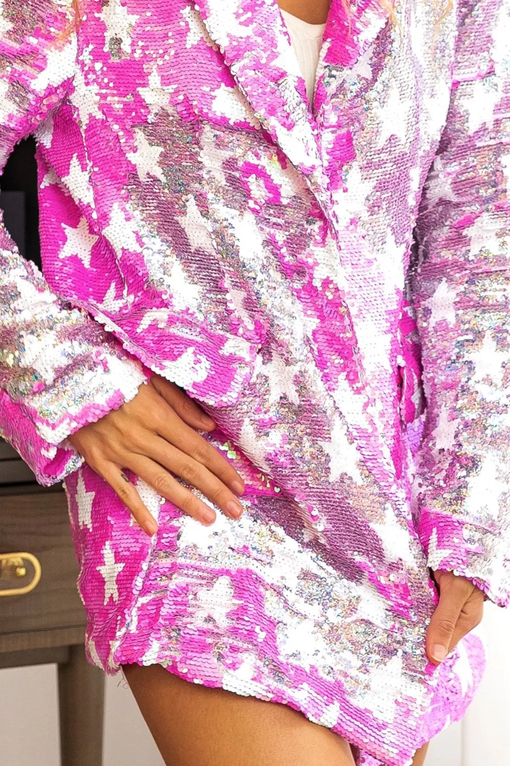 BiBi Star Pattern Sequin Blazer - Fashorio