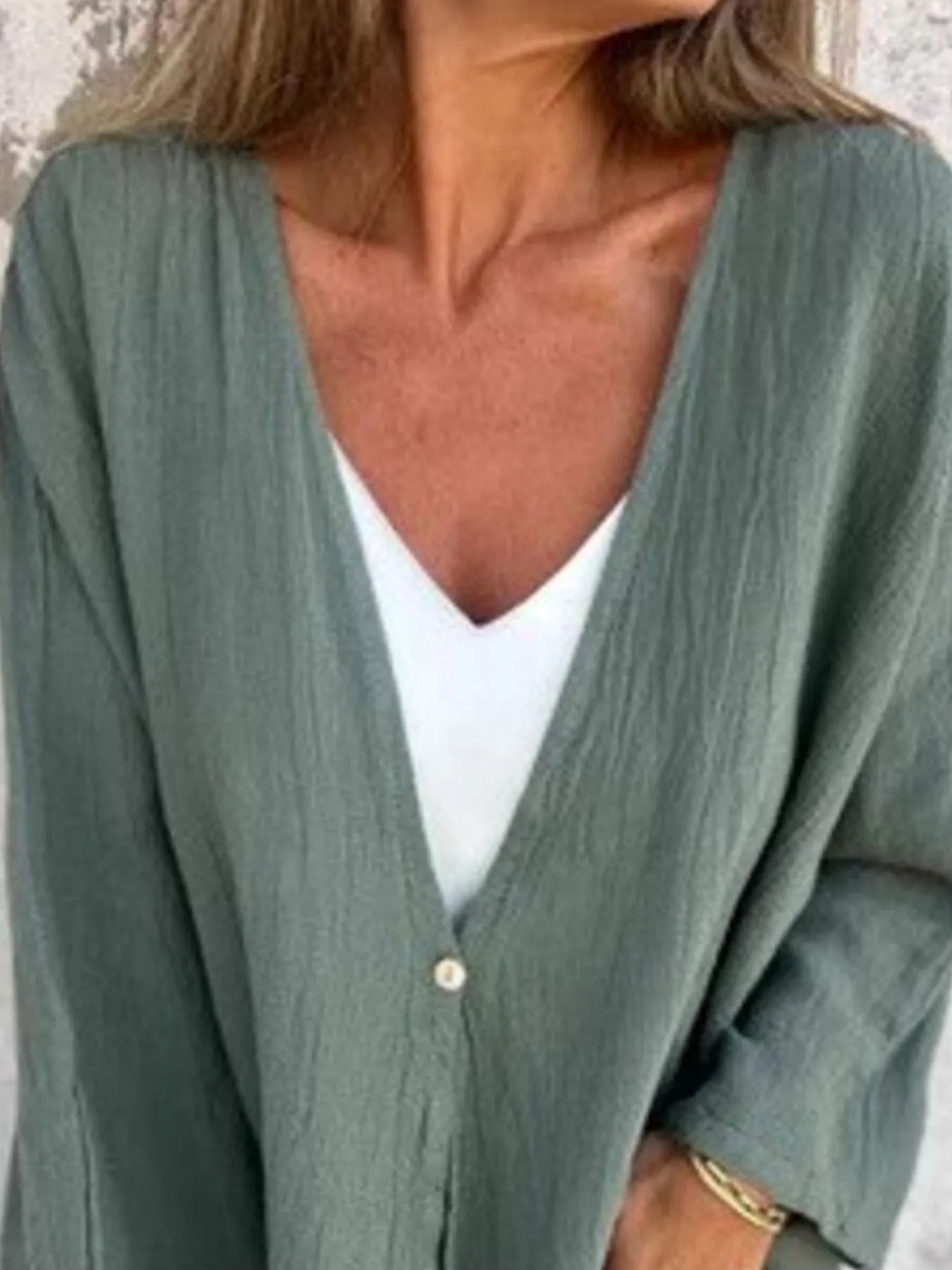 Full Size Oversized Button-Up Cardigan Plus Size - Fashorio
