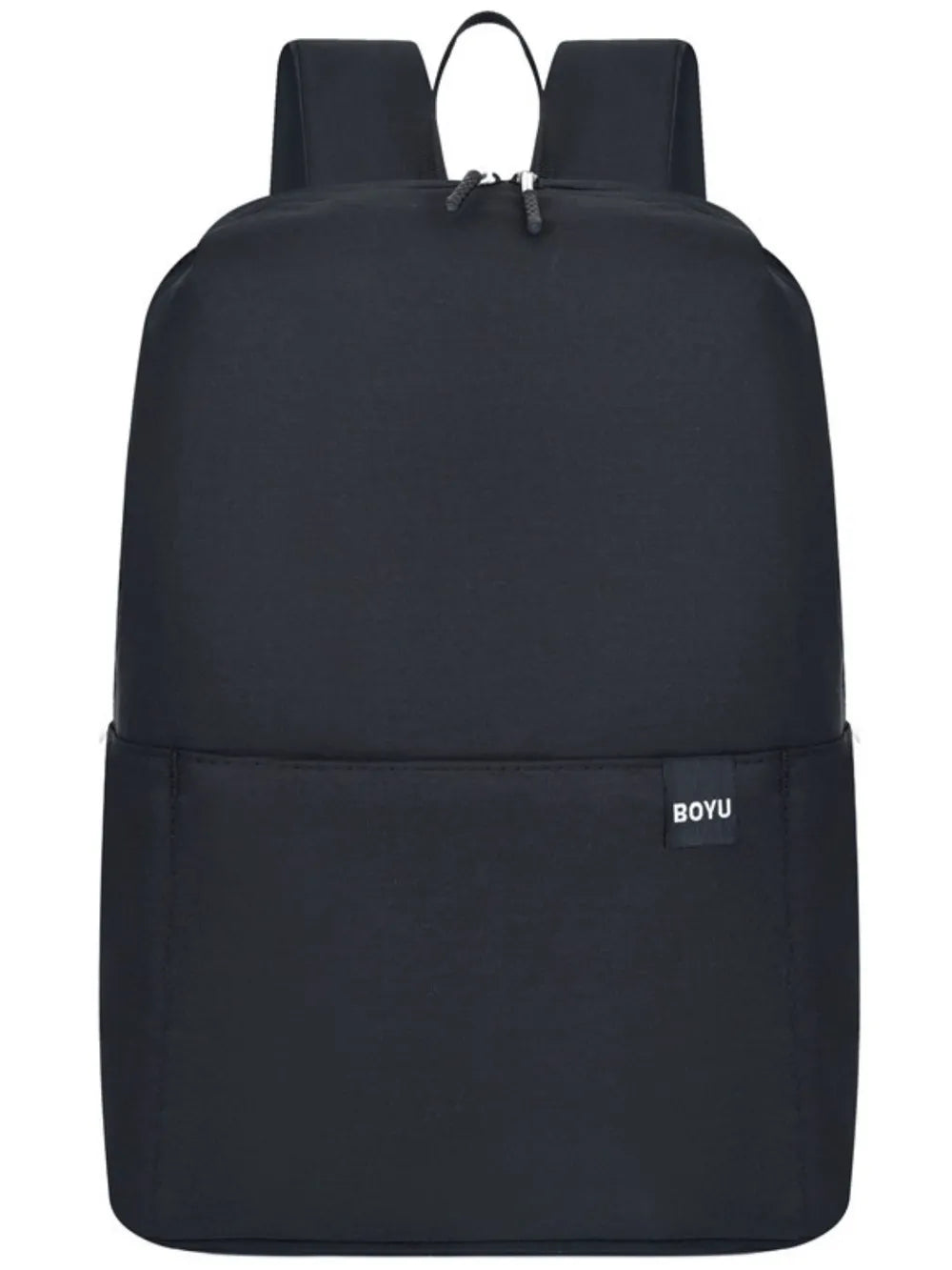 Solid Color Nylon Backpack Bag Black One Size - Fashorio