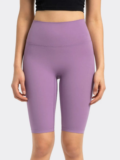 Millennia High Rise Wide Waistband Active Shorts Lavender - Fashorio