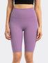 Millennia High Rise Wide Waistband Active Shorts Lavender - Fashorio