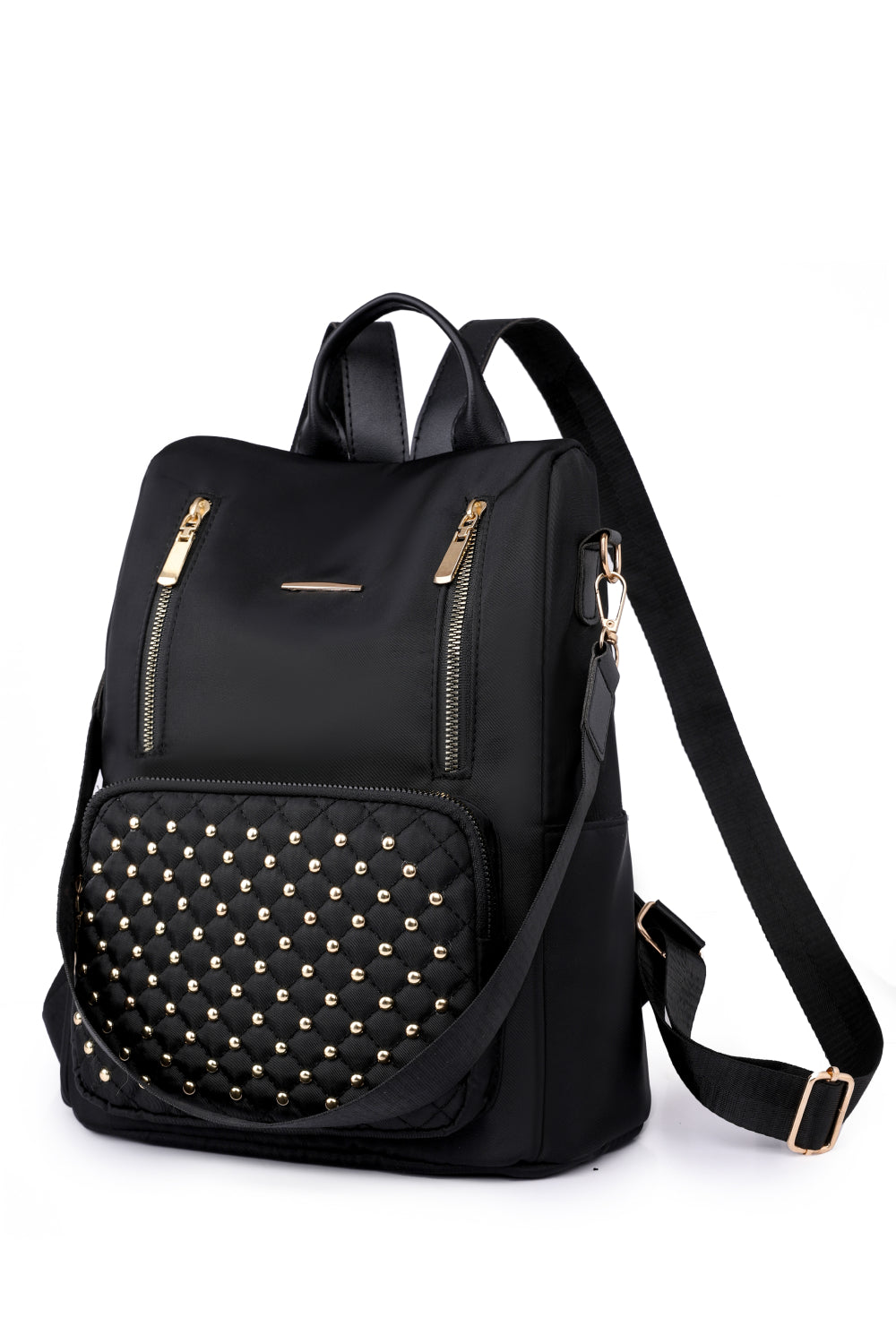 Zipper Pocket Beaded Backpack - Fashorio