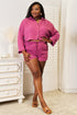 Basic Bae Buttoned Long Sleeve Top and Shorts Set - Fashorio