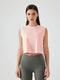 Millennia Round Neck Cropped Active Tank Watermelon pink - Fashorio