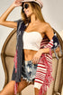 BiBi American Flag Fringe Edged Sweater Vest - Fashorio