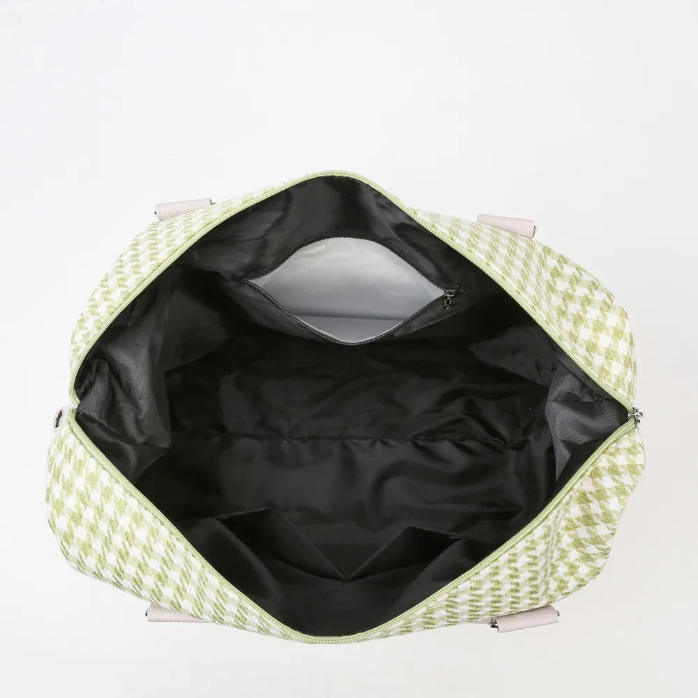 Houndstooth Canvas Travel Bag - Fashorio