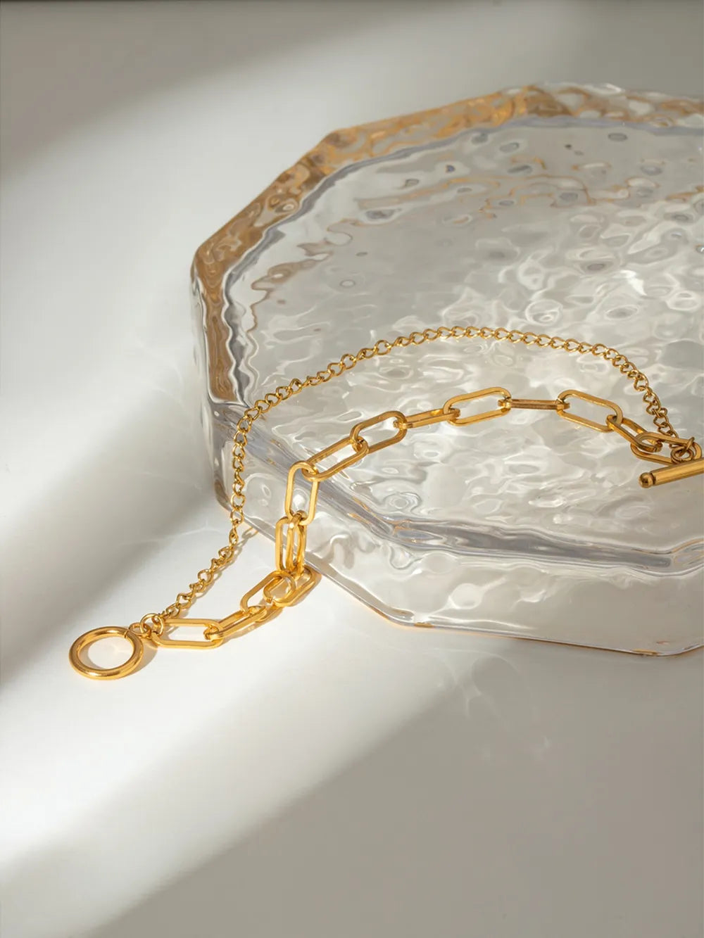 18K Gold-Plated Stainless Steel Chain Bracelet - Fashorio
