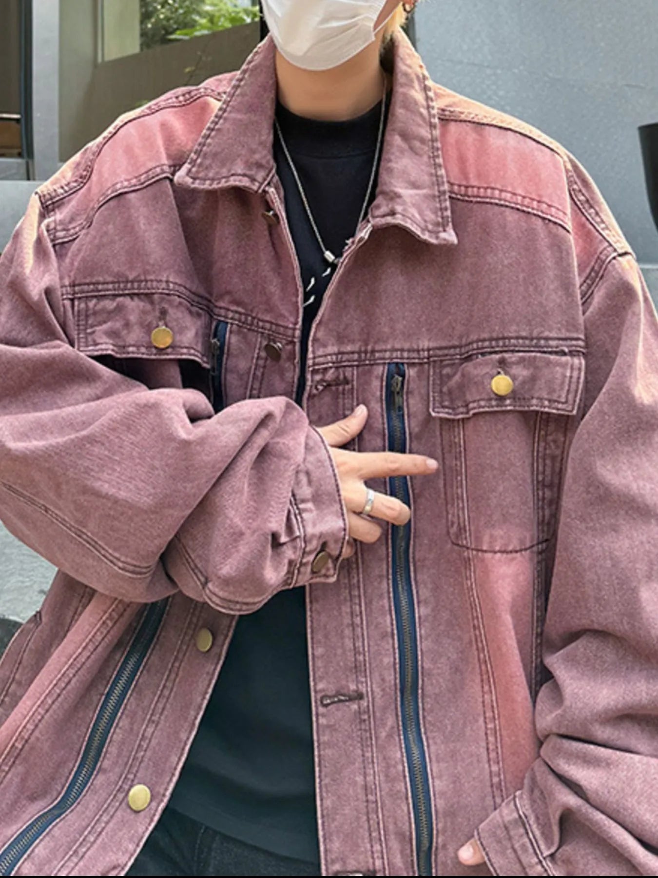 Men's Plus Size Button Up Long Sleeve Denim Jacket - Fashorio