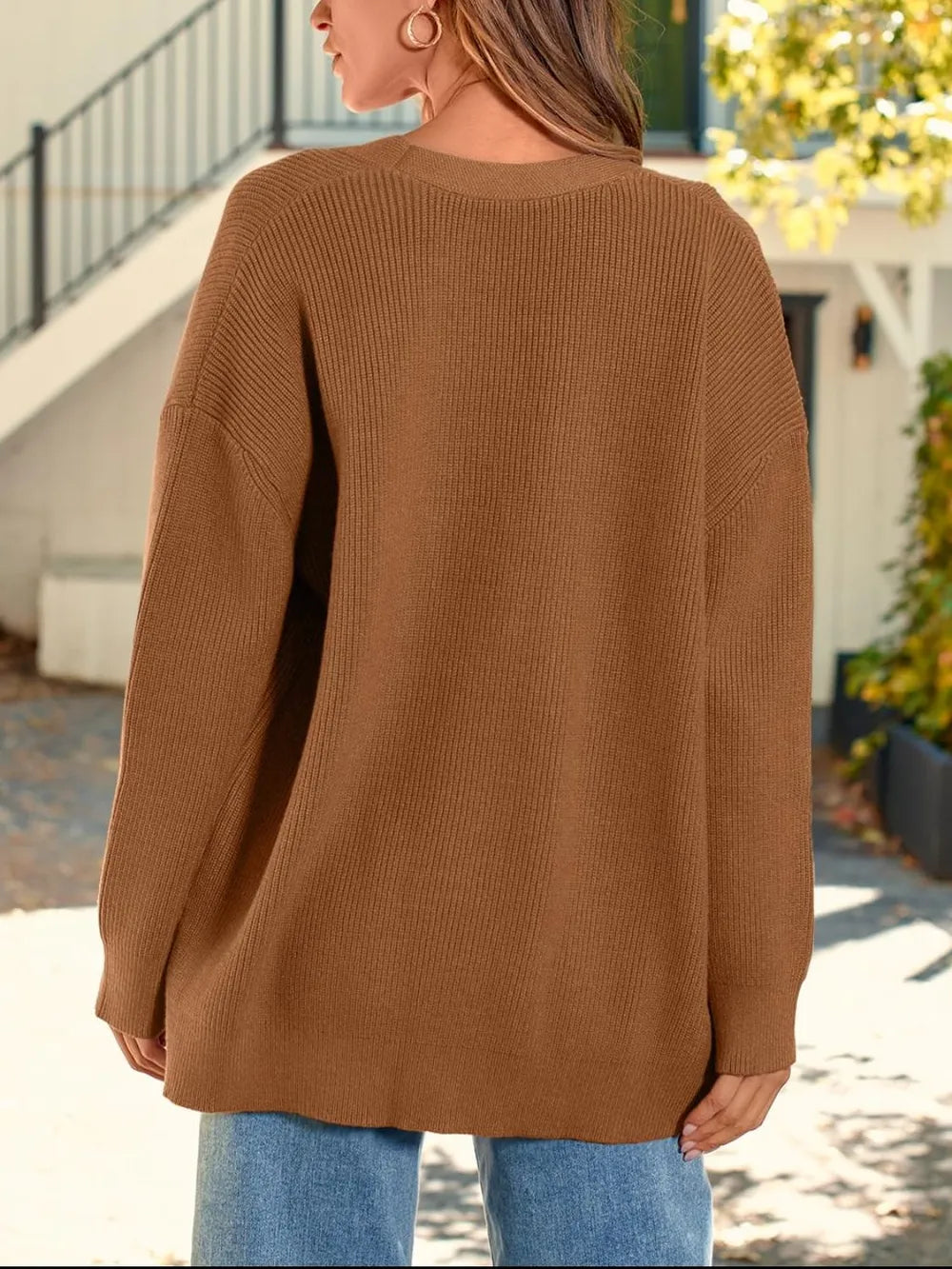 Button Down Long Sleeve Cardigan - Fashorio