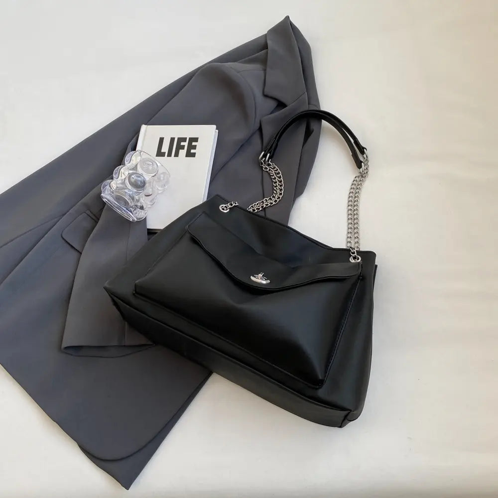 PU Leather Shoulder Bag - Fashorio