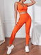 Sport Tank and Leggings Set Orange - Fashorio